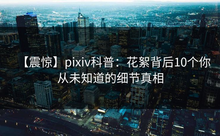 【震惊】pixiv科普：花絮背后10个你从未知道的细节真相