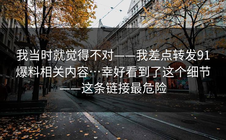 我当时就觉得不对——我差点转发91爆料相关内容…幸好看到了这个细节——这条链接最危险