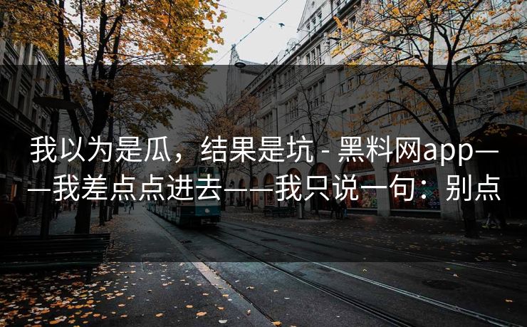 我以为是瓜，结果是坑 - 黑料网app——我差点点进去——我只说一句：别点
