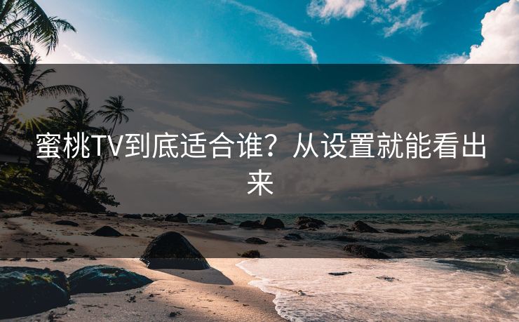 蜜桃TV到底适合谁？从设置就能看出来