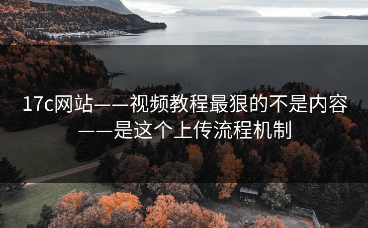 17c网站——视频教程最狠的不是内容——是这个上传流程机制